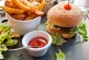 Cheese burger - American cheese burger with fresh salad